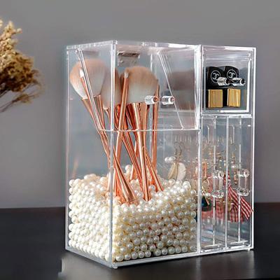 China Clear Plastic Viable Makeup Brush Holder Organizador de Brocha Para Maquillaje Organizer for sale