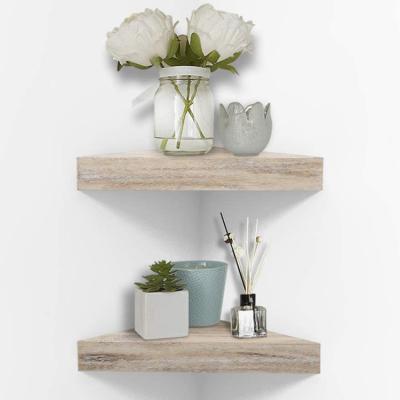 China Modern Home Decoration White Quarter The Corner Wall Mounted Log Shelves for sale