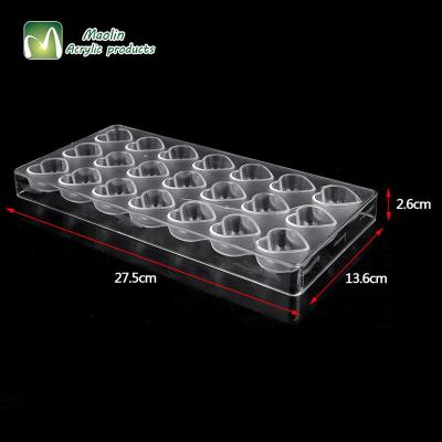 China 2018 Viable Factory Wholesale Polycarbonate Chocolate Molds Valentine Heart Shape Chocolate Molds for sale