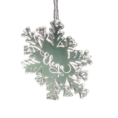 China Home Customs 2021 Personalized Christmas Clear Snowflake Acrylic Snowflake Ornament for sale