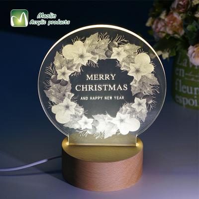 China Christmas Decoration Newest Design Christmas Gift 3d Led Night Light Led Christmas Table Lights for sale