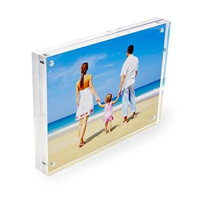 China Customized Thick Eco-friendly Plastic Acrylic Double Side Desktop Frames Magnet Photo Frame for sale