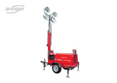 China Portable Trailer Mounted Light Towers Soundproof With Metal Mast for sale