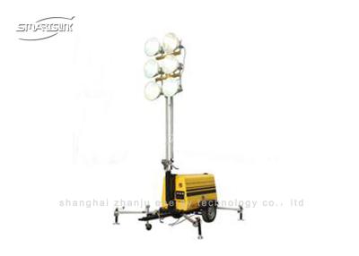 China Telescopic Trailer Mobile Lighting Tower Perkins Engine 1500 RPM 6KVA for sale