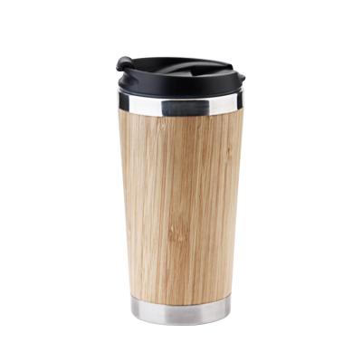 China Disposable Bamboo Insulated Cup Stainless Steel Travel Mug Water Bottle Car Travel Bamboo Insulated Cup for sale