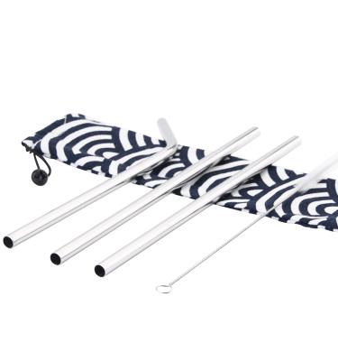 China Sustainable Customize Reusable 304 Stainless Steel Drinking Straws Set With Logo / Metal Straws for sale