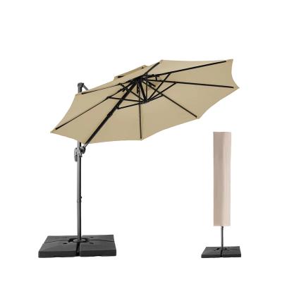 China Modern Cantilever Umbrella Square Luxury Offset Patio Umbrella 360 Rotation Integrated Tilting Hanging System Heavy Duty Patio Umbrel for sale