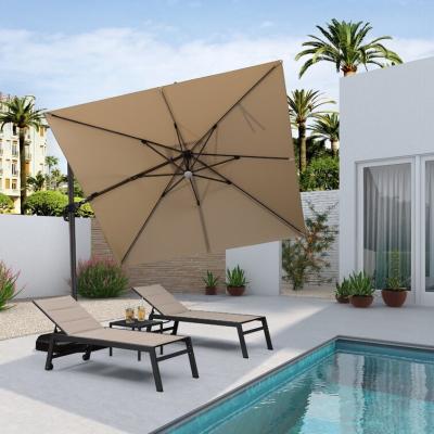 China Modern Cantilever Umbrella Sun Resistant Parasol For Garden LED Light for sale