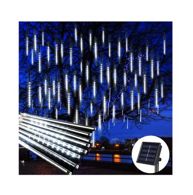 China Hot Sale Polyvinylchloride Factory Main Product Polyvinylchloride 6000 Kelvin Meteor Shower Outdoor Solar Rain Lights for sale