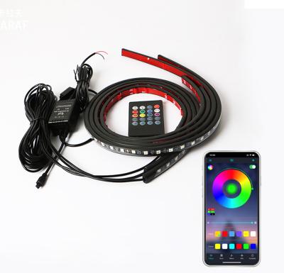 China PVC+Silicone LED Strip Car Charssis APP Control RGB Neon Lights Flexible Remote Auto Ambient Atmosphere Decorative Lamp for sale