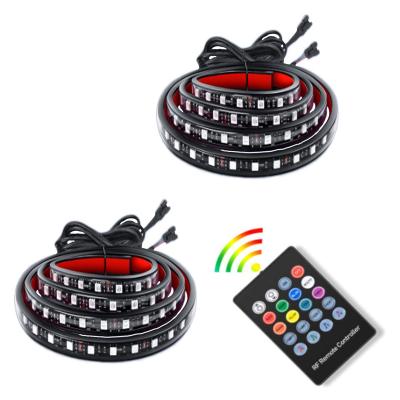 China Decoration 2PCS 60Inch RGB Truck Bed Light Strip Kit 180 LED RF Remote Control With Top Off Switch Blade Fuse 2Way Splitter Extension Cable for sale