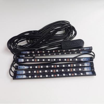 China Motorcycles LED Strip Light Kit 6PCS LED Set Multicolor RGB LED Light Bar For Motorcycle Decoration With Remote Controller HR-1TO6-60 for sale