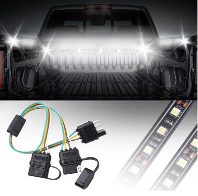 China Flat Flexiable Pickup 4 Way Y-splitter Socket Extension Harness and Set Adapter for LED Tailgate Light Bar and Trailer Lights for sale