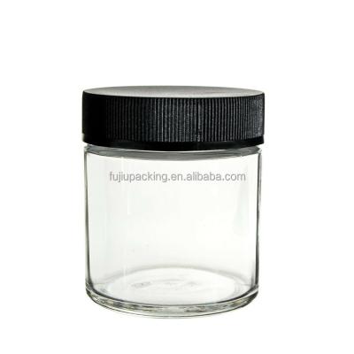 China Eco-friendly cbd flower pot 90ml container 3oz smell proof 110ml flower pot 90ml weed cosmetic glass jar child safe for sale