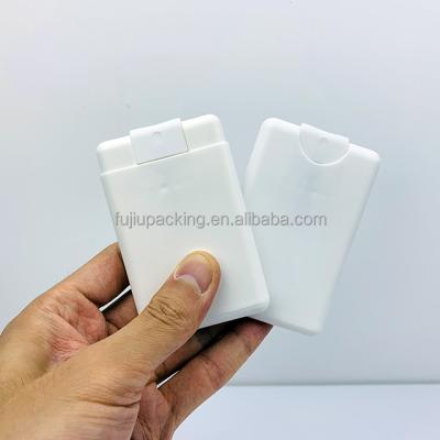 China Free Sample Empty Square White Black Plastic Pocket Spray Bottle 20ml Credit Card Perfume Spray Bottle for sale