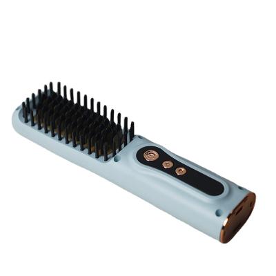 China Hotel Rechargeable Electric Hair Straightener Comb Portable High Efficiency Hair Straightener for sale