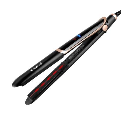 China Hot Hotel Kemei KM-2219 30s Speed ​​Hair Straightener LED Power Show Professional Straightener Hair Straightener for sale