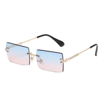 China 2022 New Fashion Sunglasses Women And Men Gradient Sun Glass Fashion Street Ins Square Rimless Balanced Shades for sale