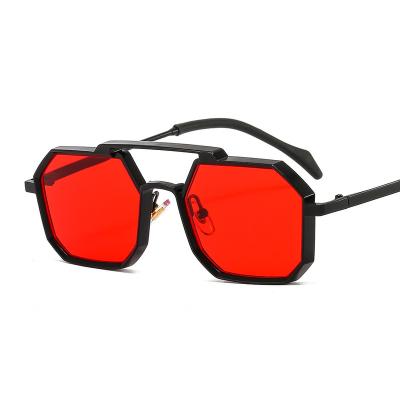 China Fashion Sunglasses 2023 New Polygon Style Ins Style Metal Fashion Sunglasses Men Vintage Irregular Vapor Punk Sunglasses for sale