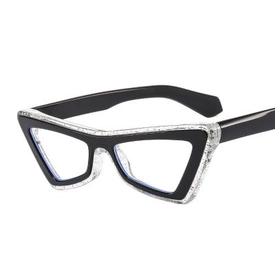 China Plain Colored Trendy Anti-Blue Glasses Plain Colored IPS Glasses Wear Fashion Cat Eye Personality Matching American Style Glasses for sale