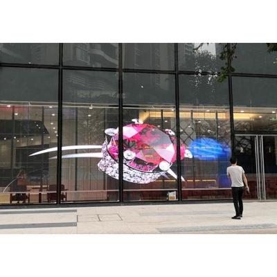 China Outdoor VIDEO Transparent LED Window Mesh Screen LED Display For Video Advertising for sale