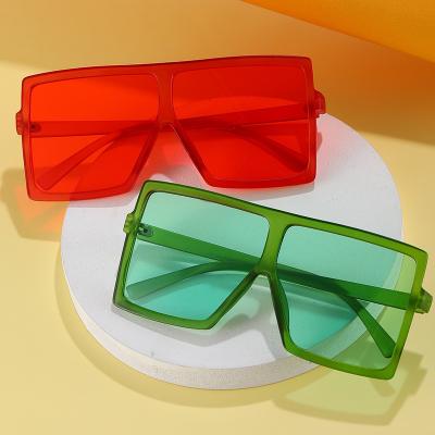 China Fashion Square Sunglasses New Large Frame Fashion Multicolor Sunglasses Female Stain Glasses Border Casual Sun Glasses for sale