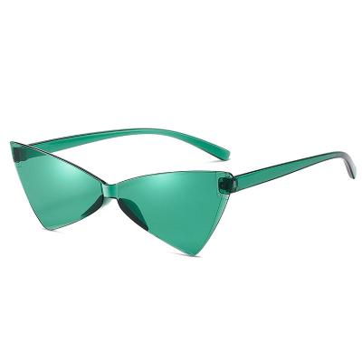 China Cat Eye Sunglasses Girl Candy Color Street Shooting Triangular Net Red Lenses Bowknot Shape Fashion Sun Glasses New for sale