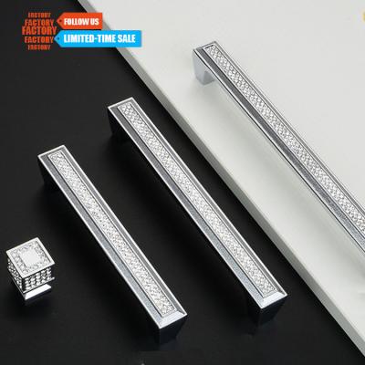 China toco Furniture hardware crystal cupboard pull handles kitchen cabinet diamond door lock drawer handle for sale