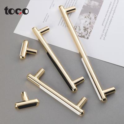 China Toco Zamak Wooden Kitchen Cabinet Brass Wardrobe Longs Vintage Dresser Ushaped Drawer T Bar Shape Type Pull Handle for sale