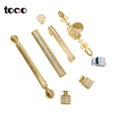 China toco black brass stainless steel invisible handle pulls crystal vintage recessed furniture drawer handle for sale