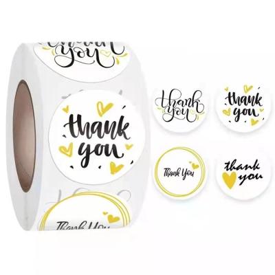 China Wholesale Custom Logo Heat Sensitive Vinyl Sticker Private Packaging Labels Printing Thank You Stickers for sale