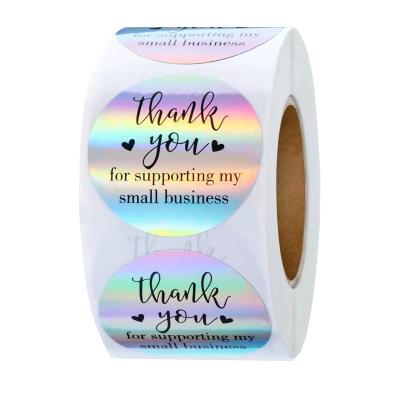 China Heat Sensitive Custom Roll Adhesive Happy New Year Thank You Cards Kraft Paper Christmas Gift Sticker Printing Labels for sale