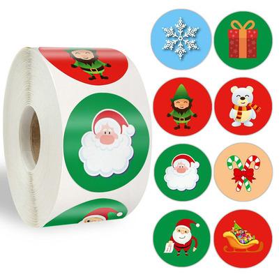 China High Demand Heat Sensitive Merry Christmas Kids Roll Paper Label Self Adhesive Stickers for sale