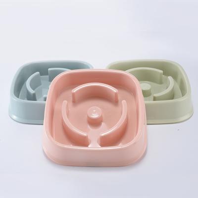 China New Sterile Slow Food Pet Bowl Viable Square Promotion Slow Food Bowl for Cats and Dogs for sale