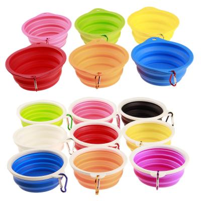 China Sustainable Pure Color TPR Material Travel Pet Bowls Collapsible Pet Bowl Hanging Bowl Pet for sale