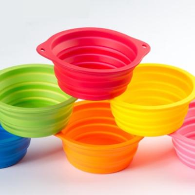 China Viable Pure Material Collapsible Pet Food Bowls Recyclable Silicone Color Pet Bowl Pet Bowl for sale