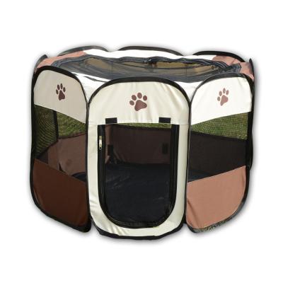 China Breathable Portable Octagon Pet Tent Playpen Dog Sleep Barrier Collapsible Pet Carrier Tent Kennel for sale