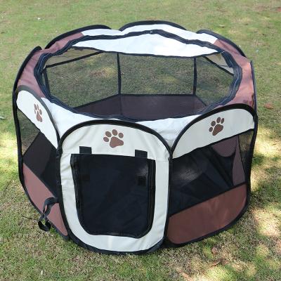 China Breathable Dog Tent Houses Puppy Cats Pet Cage Octagon Foldable Indoor Portable Outdoor Kennels Fence for sale