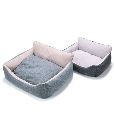 China New Selling Faux Fur Cotton Silky Soft Warm Breathable Pet Washable Fluffy Bed Machine Washable And RemovableSofa Luxury Dog Bed for sale