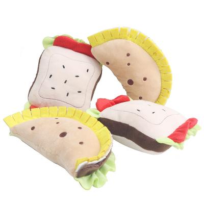 China Viable Wholesale Cute Bread Squeaker Pet Plush Toy Pet Toys Manufacturers Pet Soft Toy for sale