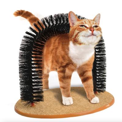 China Viable Hot Selling Amazon Toys Pet Self Groomer Cat Brush Interactive Interactive Hair Groom Brush for sale