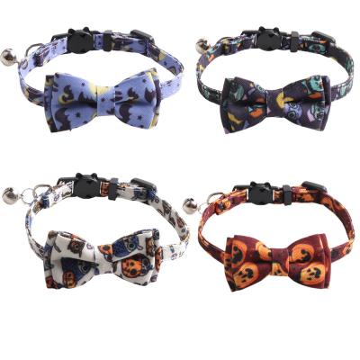 China Custom Made Viable Wholesale Pet Dog Collar Dog Cat Collar Cat Collar Halloween Pet Bow Tie Collar for sale