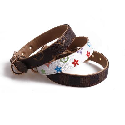 China Luxury Waterproof Pet Collar Pu Leather Pet Collar Leash Viable High Quality Luxury Leashes Collars Adjustable for sale