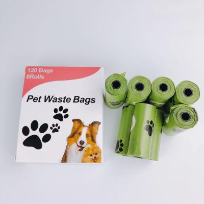 China Sustainable PLA PBAT Fully Compostable Disposable Poo Bag Customized Biodegradable Pet Cornstarch Dog Poop Bag for sale