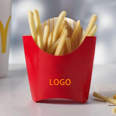 China Cheap Biodegradable Custom Fried French Fries Packaging Container Frying Cardboard French Fries Wrapping Paper Boxes For Restaurant Fast Food Take Out Packaging for sale