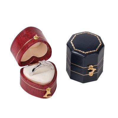 China 3*3*3cm Small Jewelry Velvet Packaging Magnet Leather Attractive Storage Custom Red Plastic Jewelry Gift Box With Metal Button For Ring for sale