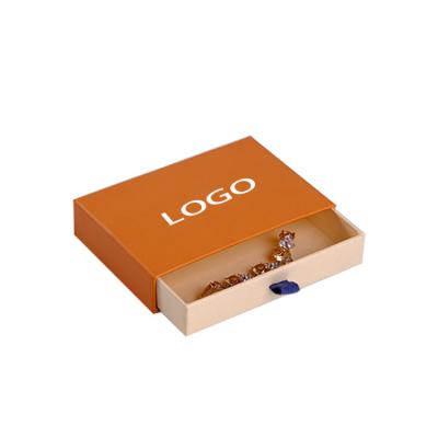 China Recycled Materials Custom Printed Colorful Logo Sliding Drawer Suction Door Jewelry Gift Packaging Cardboard Paper Box For Necklace Earring for sale