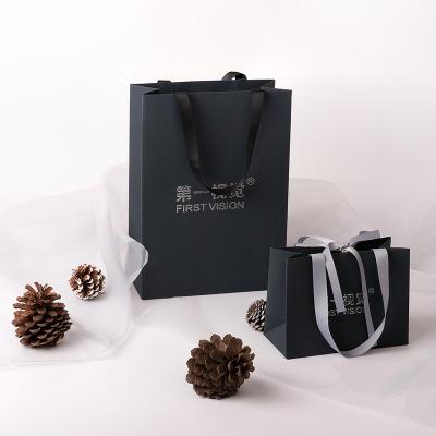 China Luxury Recycled Materials Logo Medium Famous Brand Custom Black Rose Jewelry Gifts Packaging Paper Bags And Boxes Set For Jewelry Store for sale