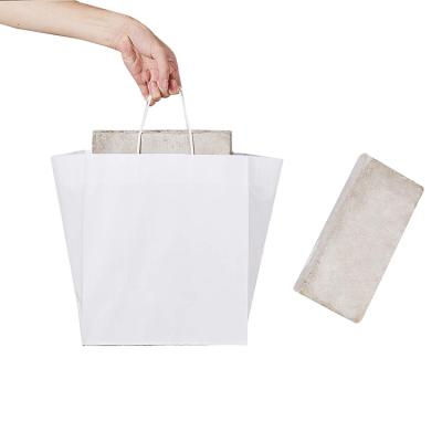 China Custom Recycled Carry Materials Store Restaurant Recycled Craft Kraft Brown White Paper Heavy Duty Bag With Your Own Logo For Lunch Food Packaging for sale