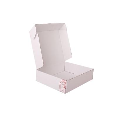 China Recycled Materials Eco Friendly Simple White Custom Logo Kraft Paper Shipping Corrugated Paper Gift Boxes With Ribbon For Wig Hair Cosmetic for sale